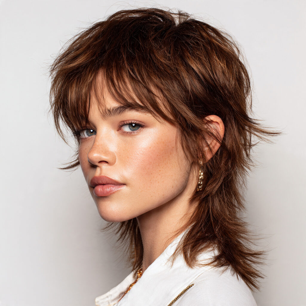 Modern shag-inspired wolf cut idea