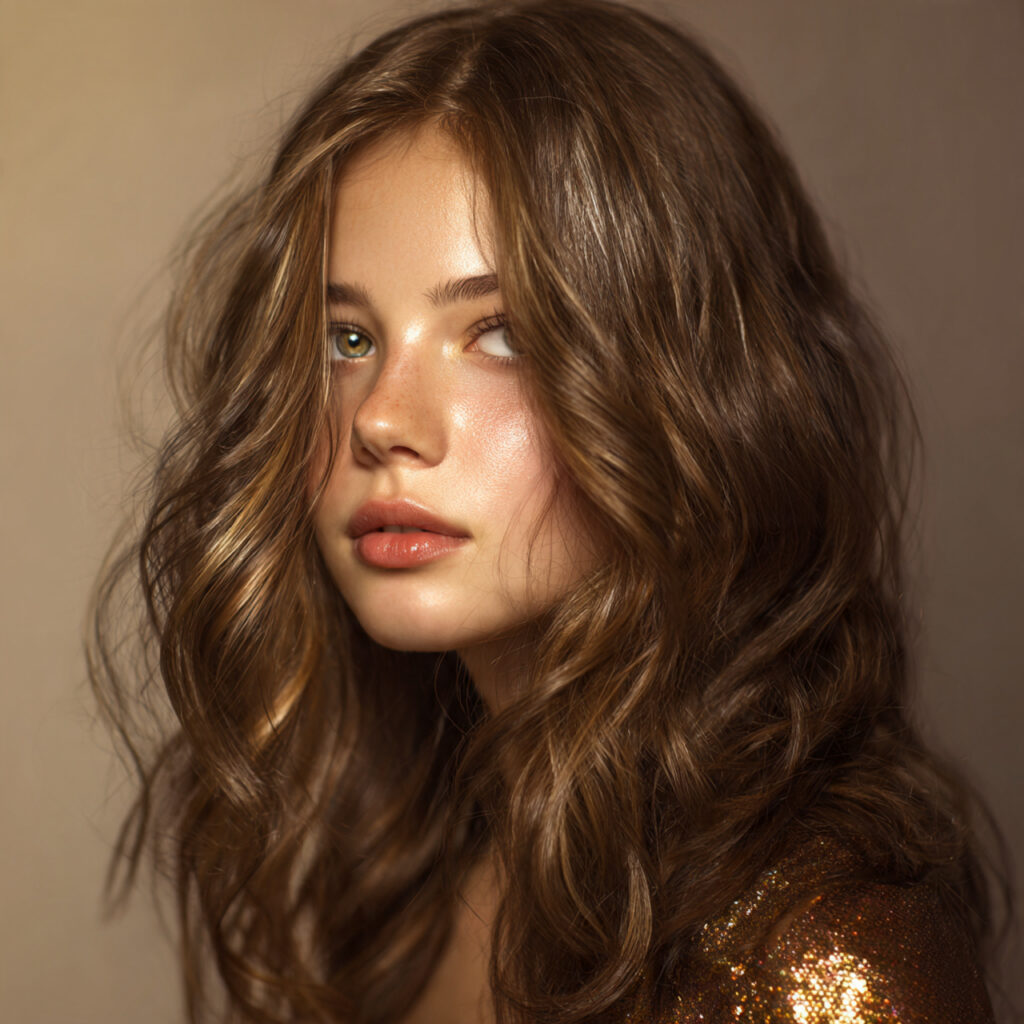 Soft Golden Caramel Finish on Brown Hair Idea