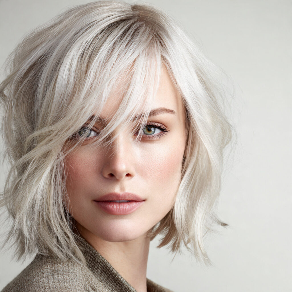 Silver Blonde Gray Blending Hair Color Idea