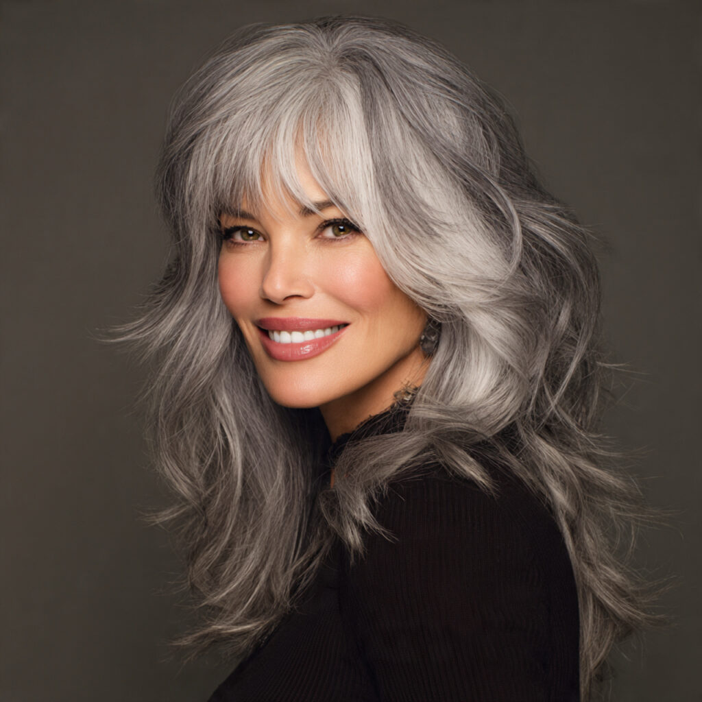 Gray Hair with Low Lights for Added Depth Idea