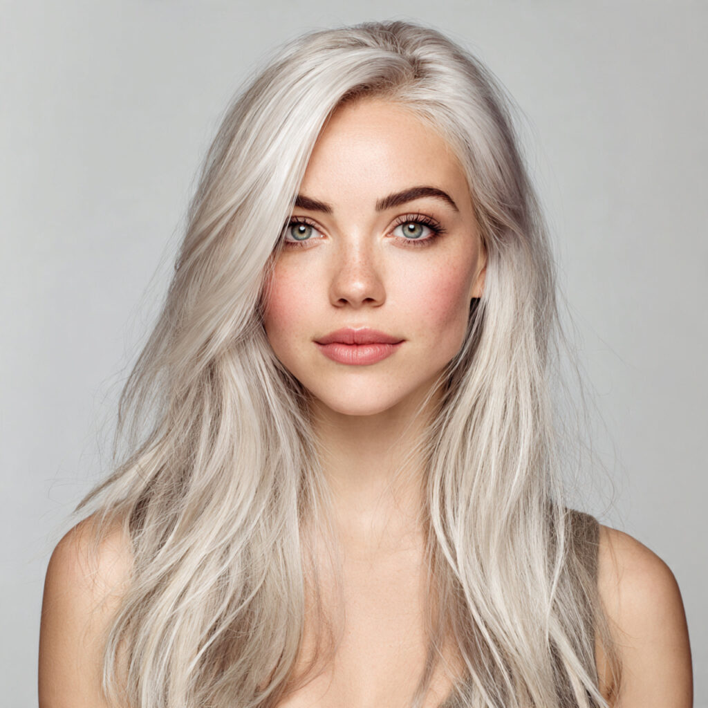 Silver Beige Gray Blending Hair Color Idea