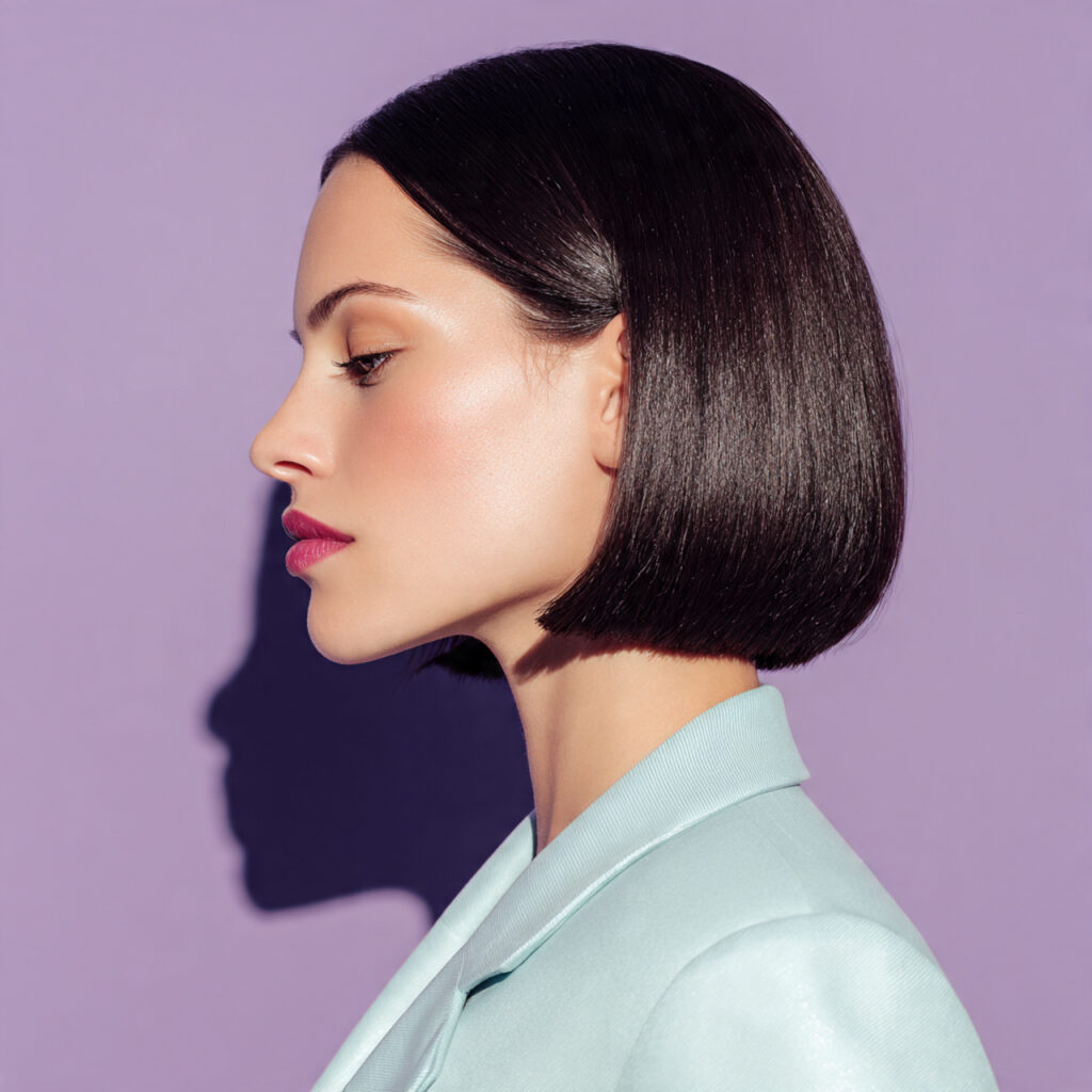 Sleek Middle-Part 90s Bob Ideas