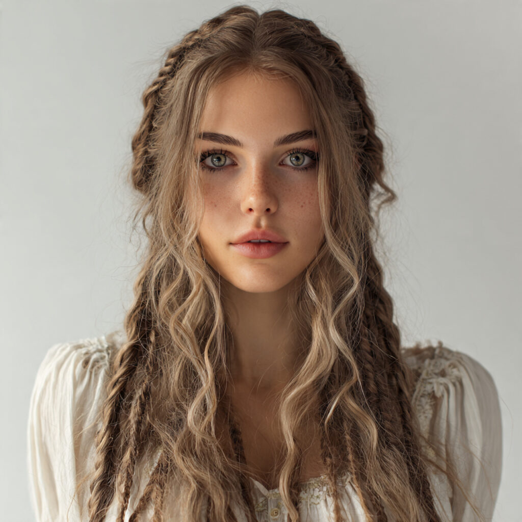 Loose Boho Braids with Natural Texture