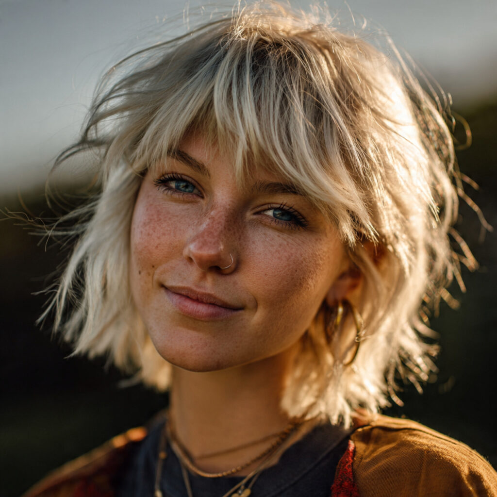 Tousled wolf cut idea