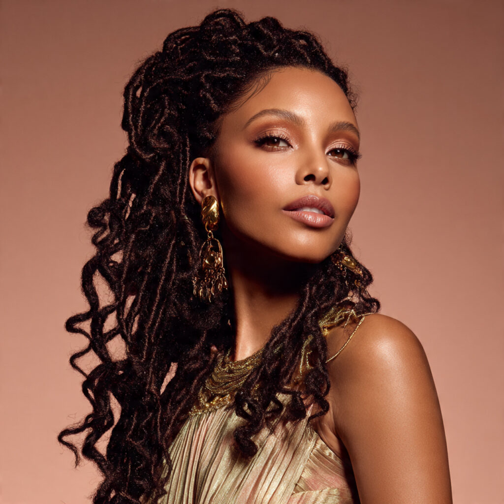 Goddess Faux Locs Hairstyle Ideas