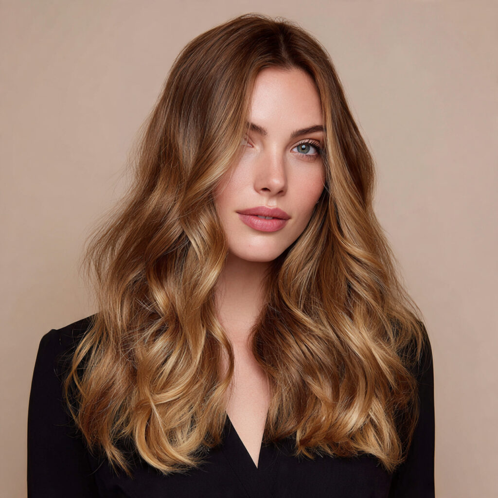 Honey Balayage with Soft Waves Ideas