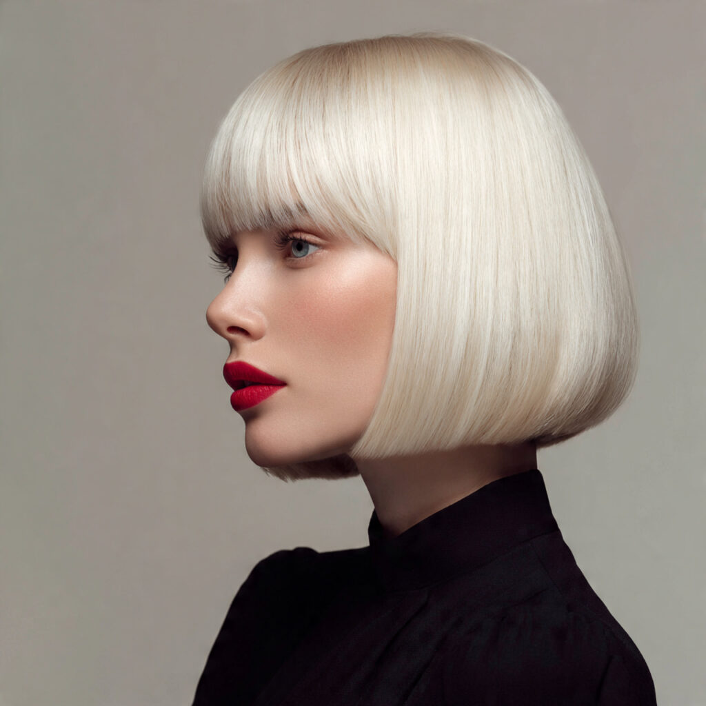 modern classic blunt bob haircut on a