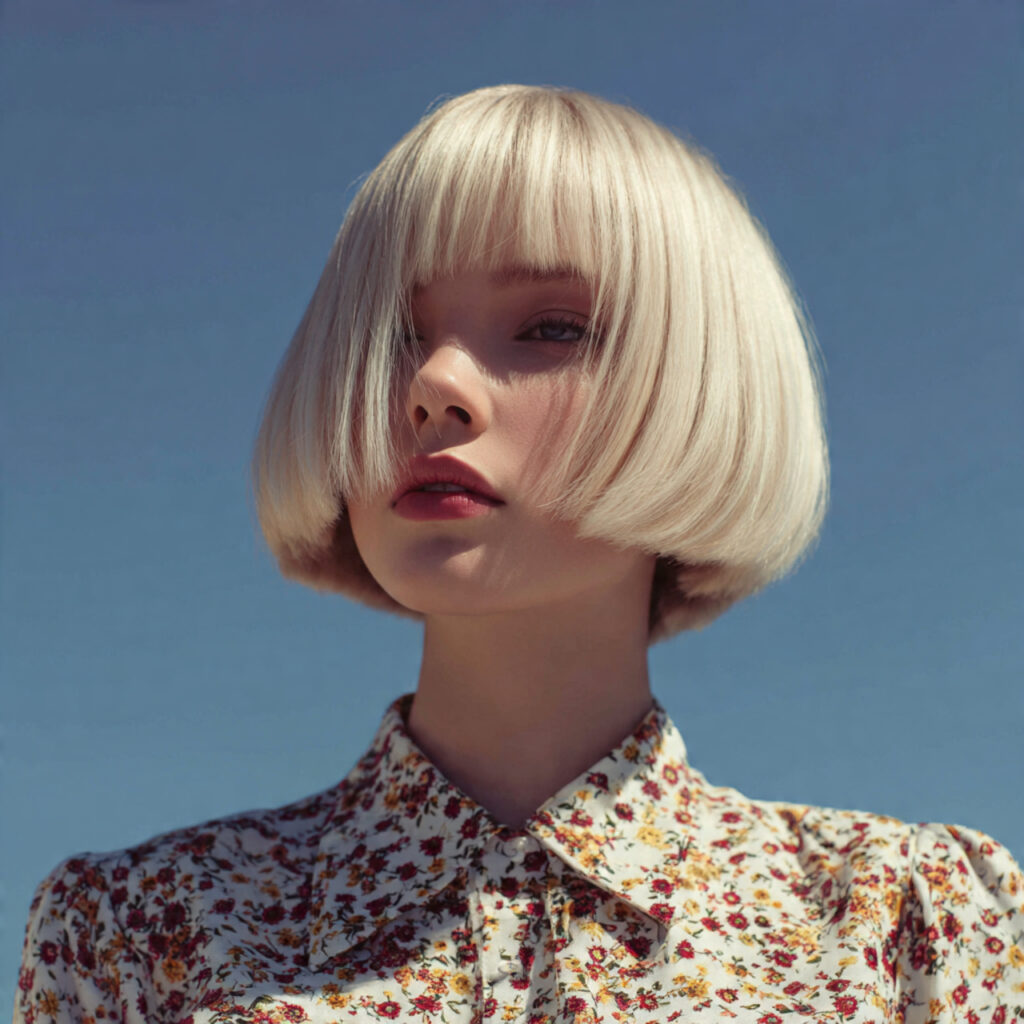 modern feminine blunt bob haircut soft yet