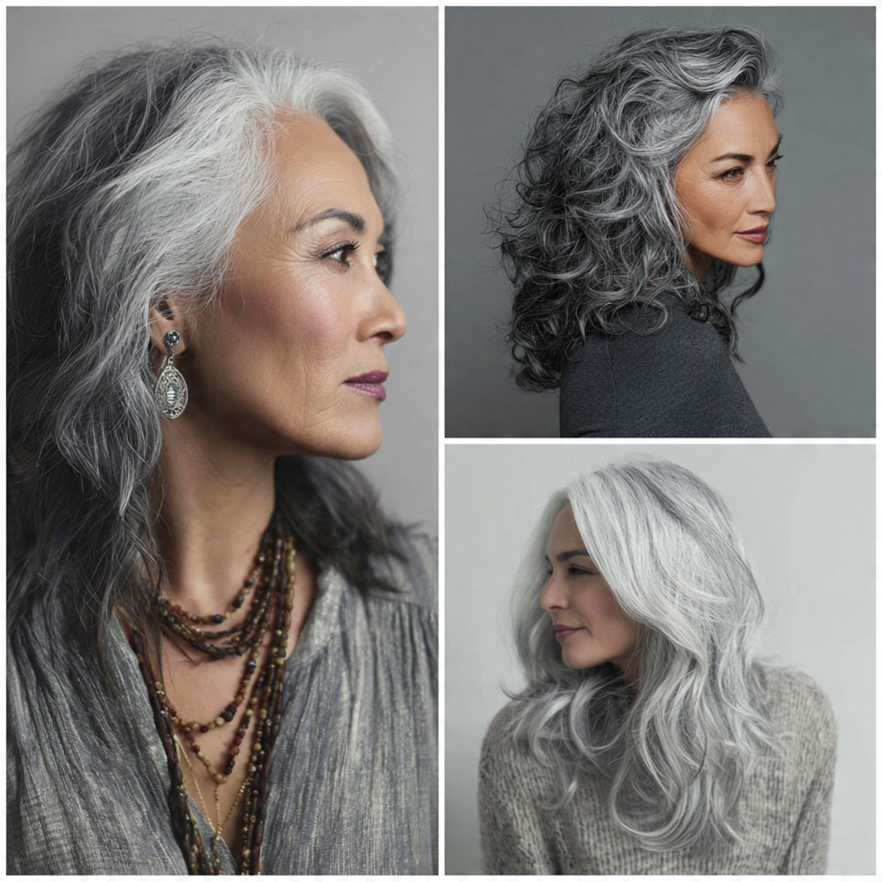 Natural gray hair styles trending