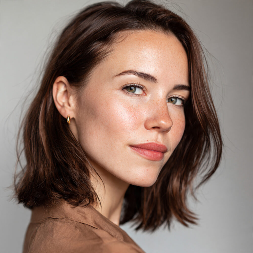 natural style portrait of a woman with subtle