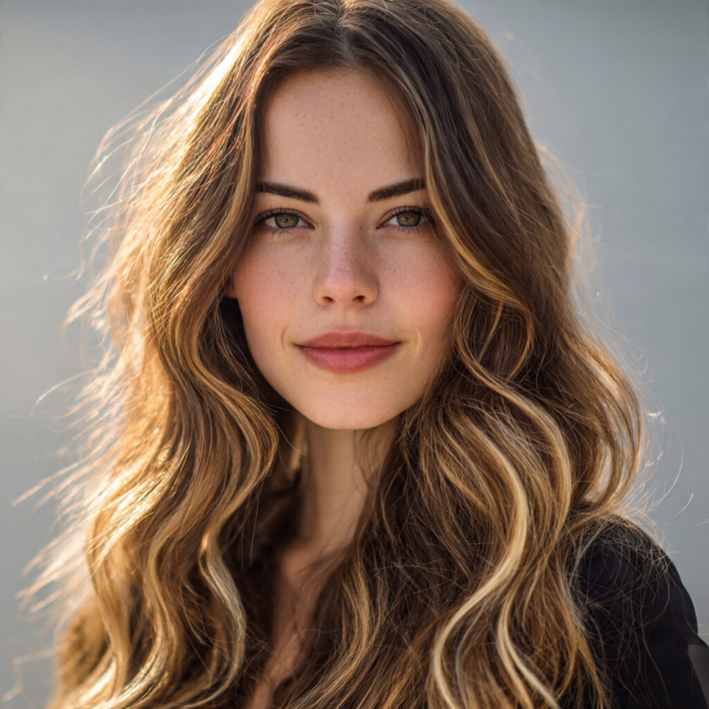 Bright Blonde Pieces on Chestnut Brown Hair