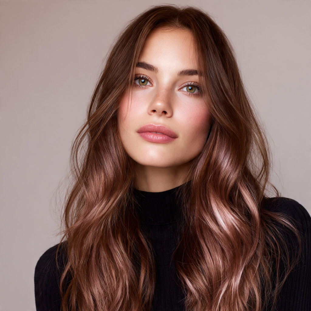 Rose Brown Melting Hair Color Ideas