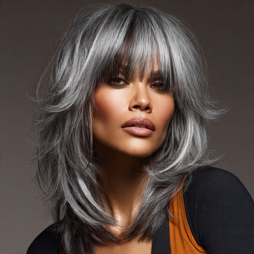 Layered Gray Dimension Blending Hair Color Idea