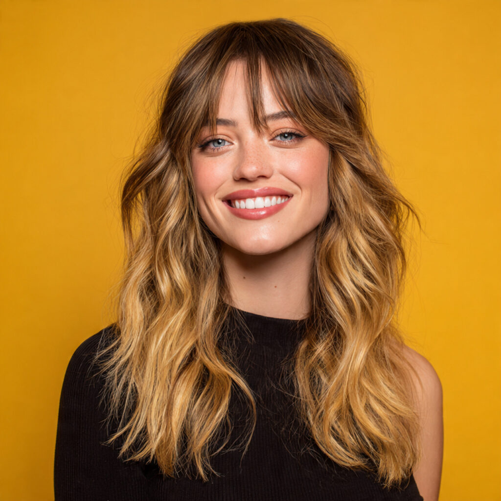 Honey Balayage with Golden Blonde Accents Ideas