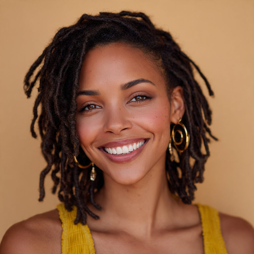 Shoulder-Length Faux Locs Hairstyle Ideas