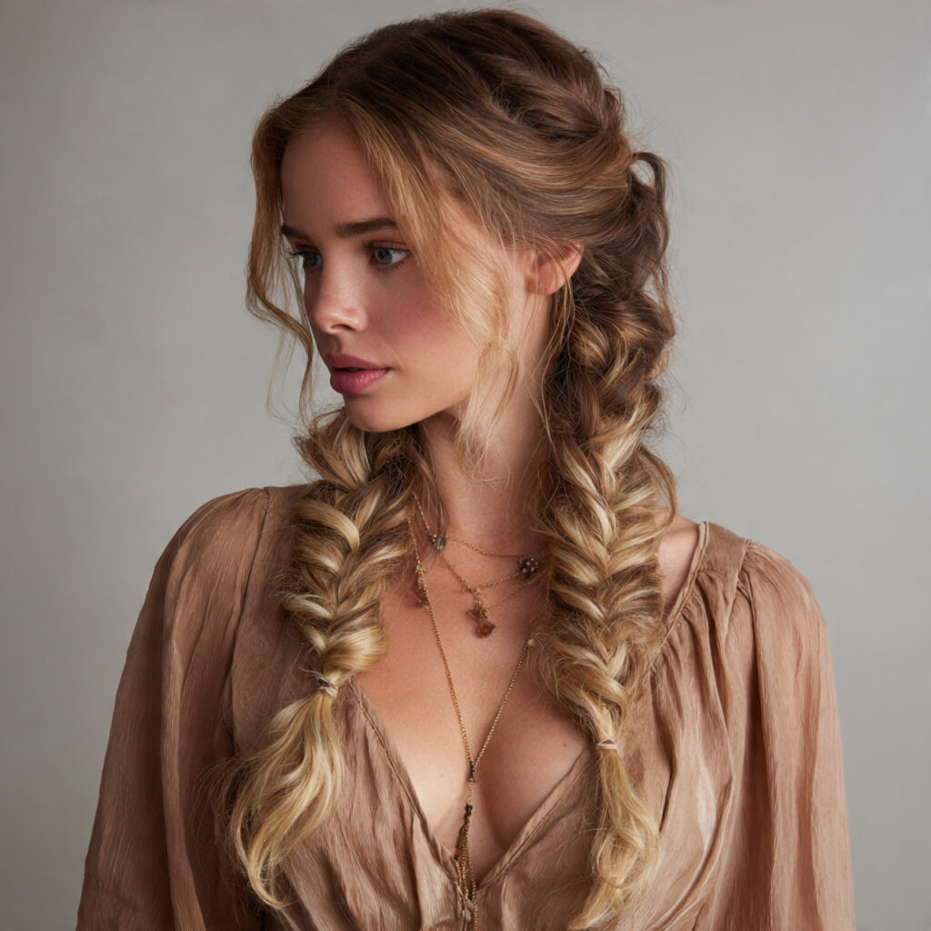 Boho Braids with Subtle Volume Accents