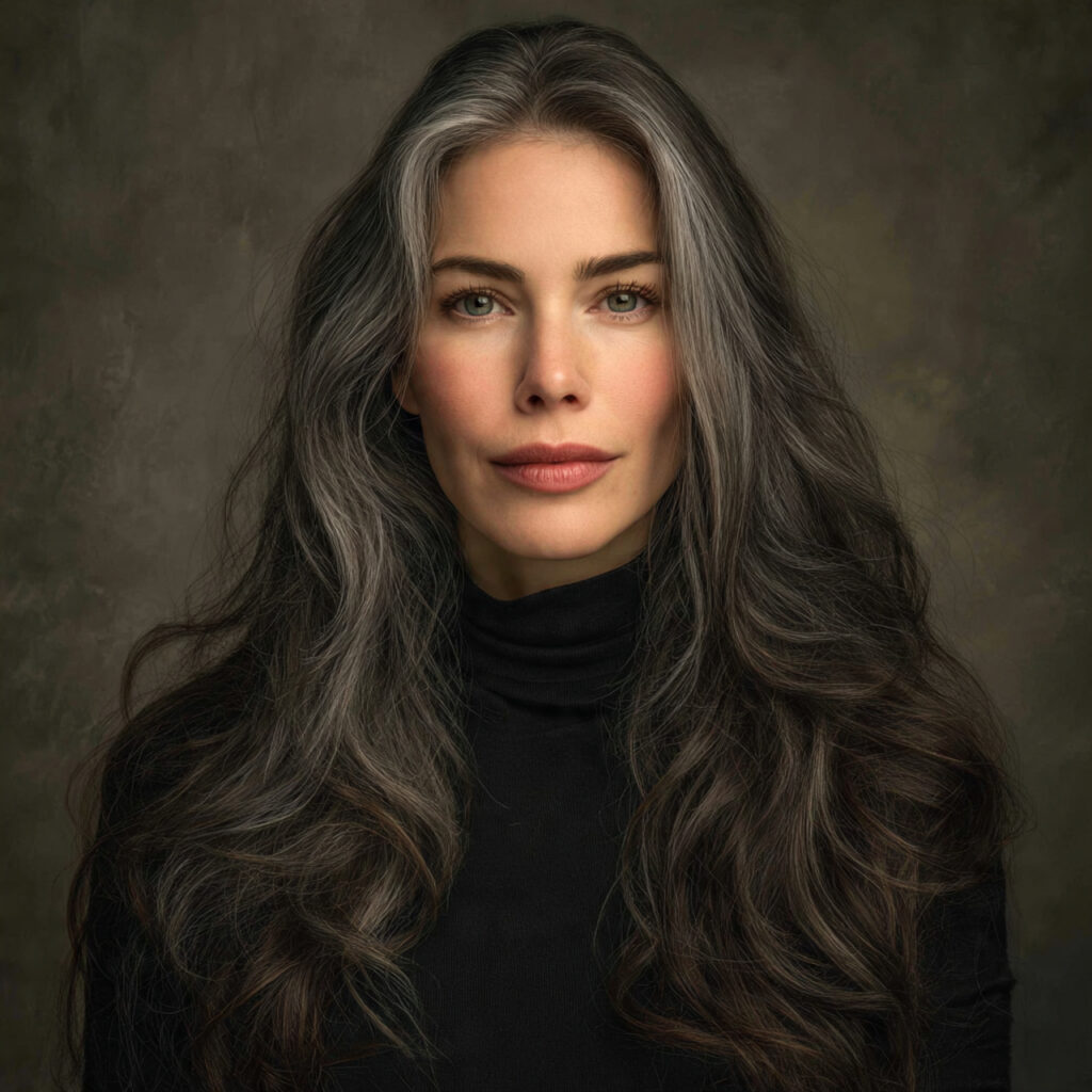 Cool Espresso Gray Blending Hair Color Idea