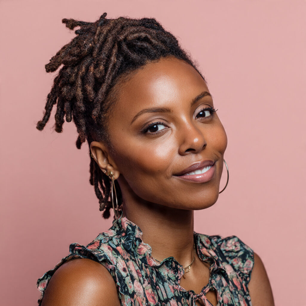 Side-Part Faux Locs Hairstyle Ideas