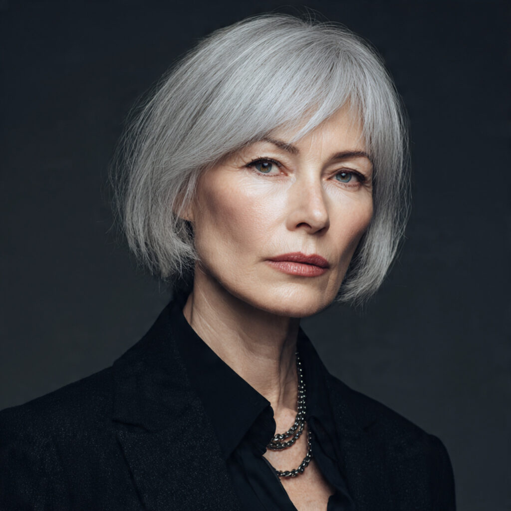 Elegant Gray Bob Ideas for Women Over 60
