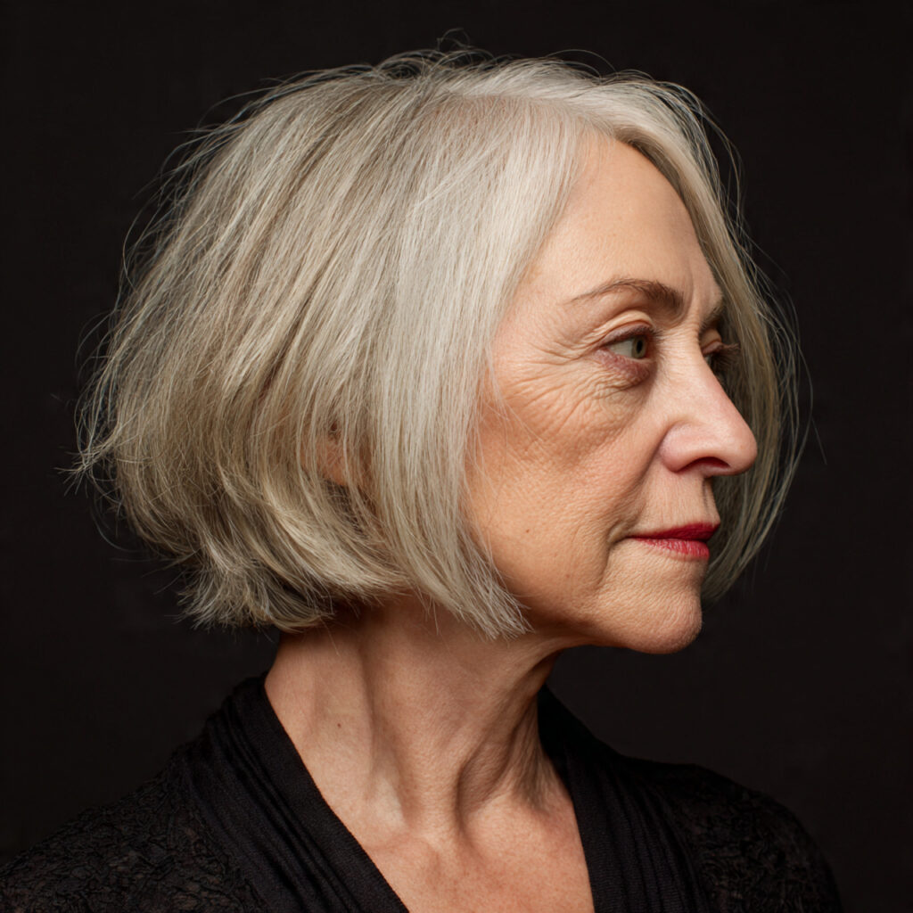 Side-Parted Bob Ideas for Older Women with Thin Hair
