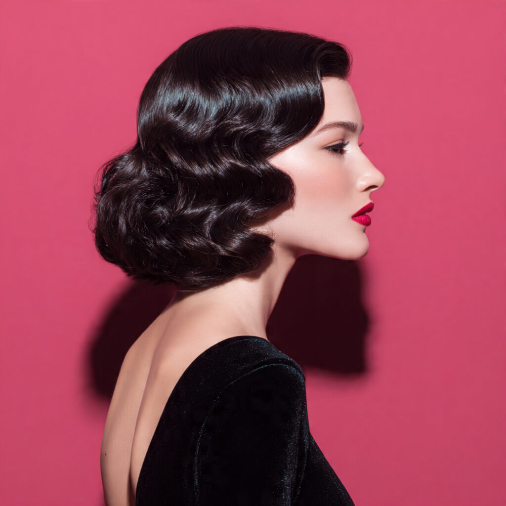 Retro Wave Pattern Holiday Hairstyle Ideas