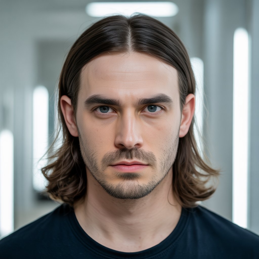 Long Hair with Clean Hairline Idea