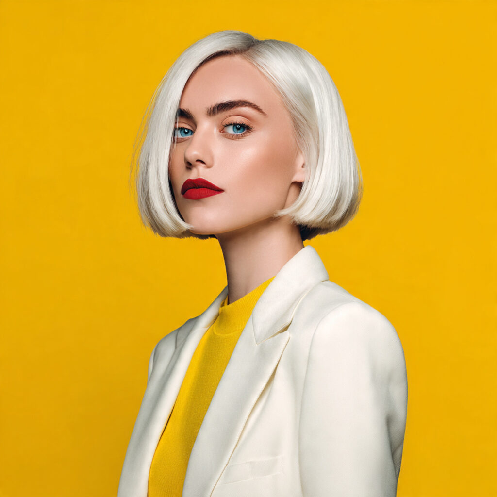 short blunt bob haircut power look confident