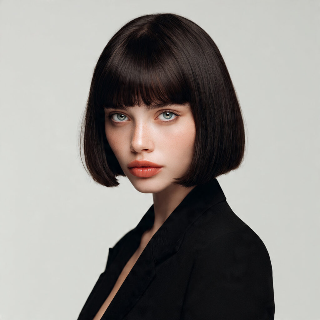 smooth finish blunt bob haircut refined elegant look