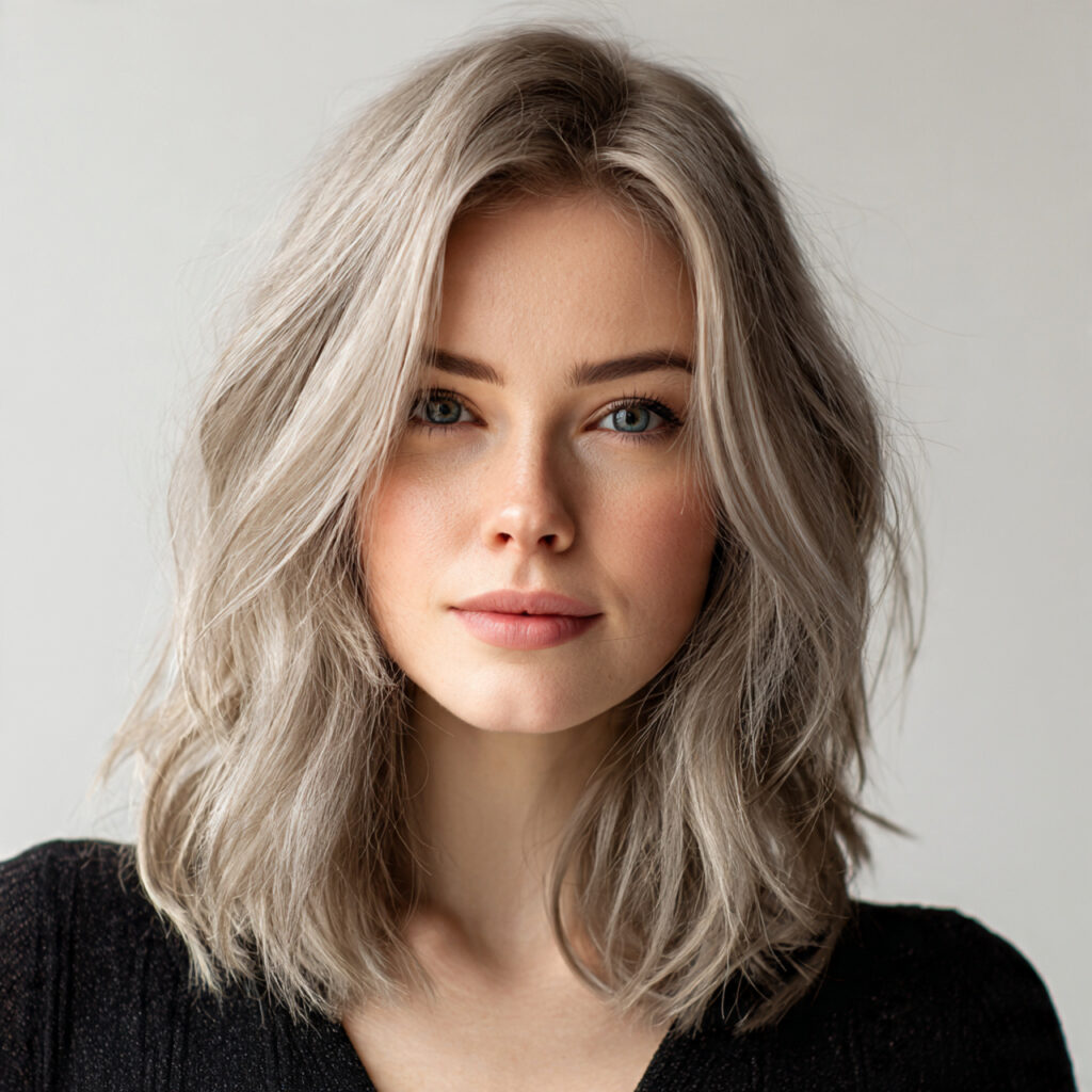 Sandy Ash Gray Blending Hair Color Idea
