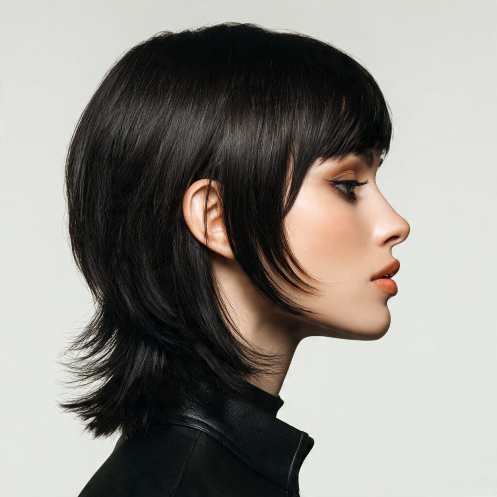 Sleek modern wolf cut idea