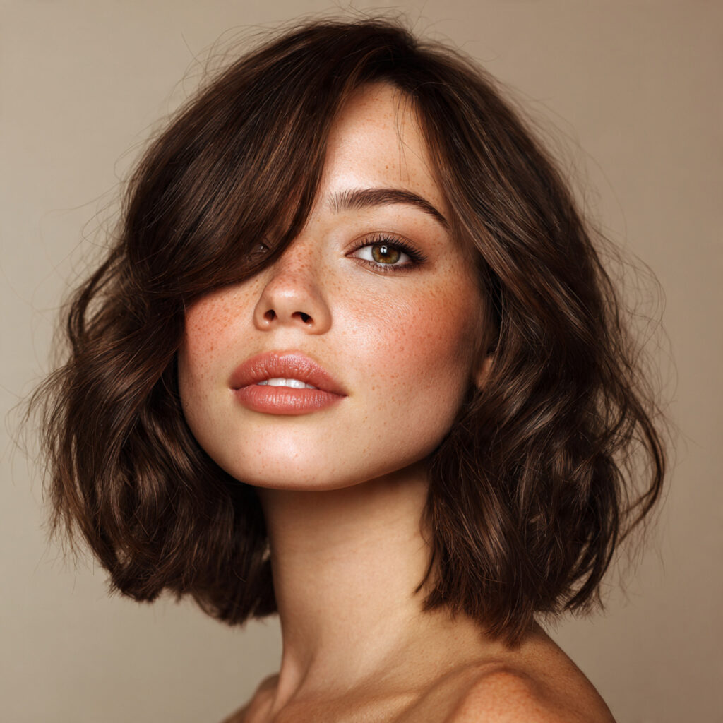 Medium Haircut with Soft Waves Ideas
