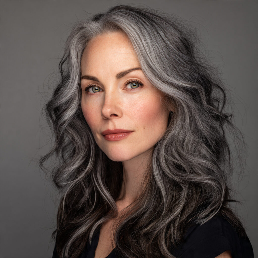 Pewter Gray Blending Hair Color Idea