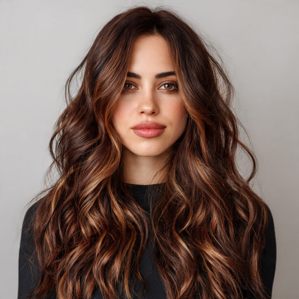 studio portrait of a woman with warm