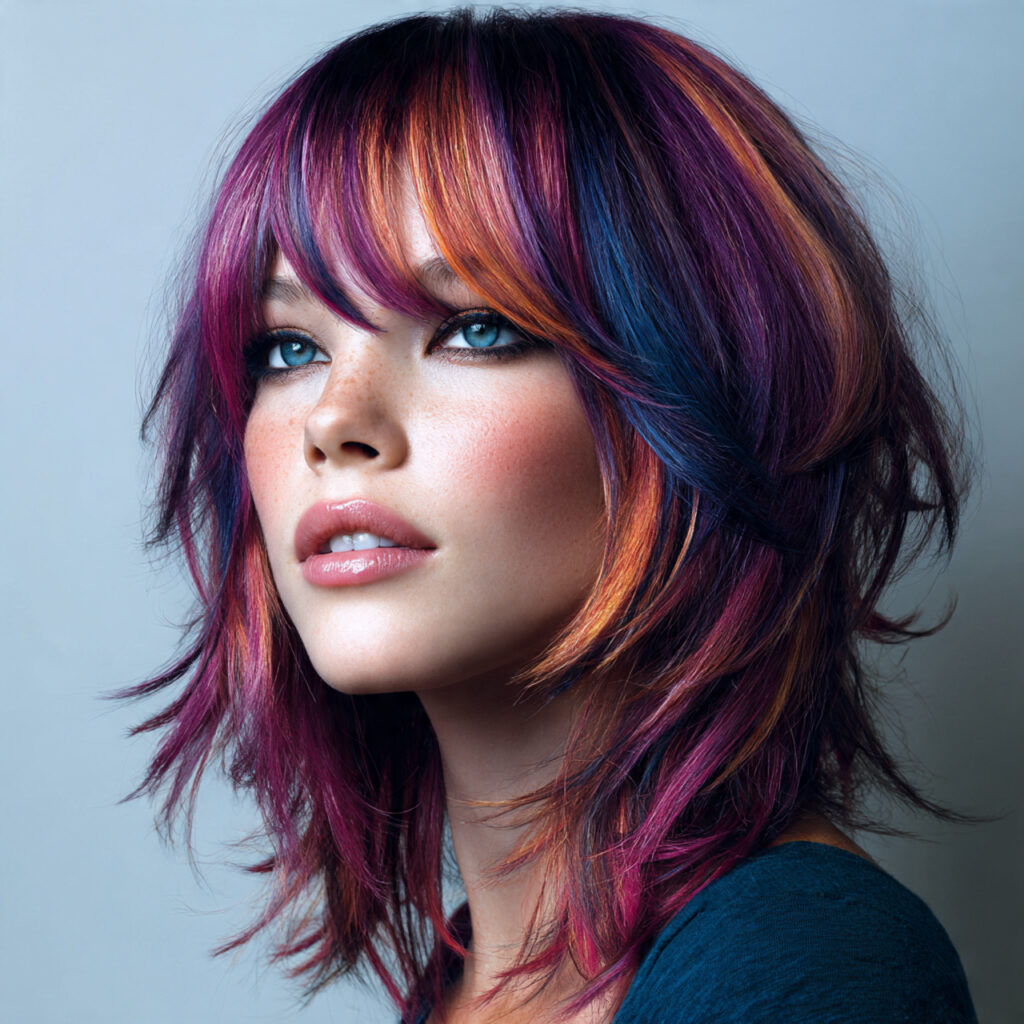 Kitty Haircut with Layered Bangs Idea