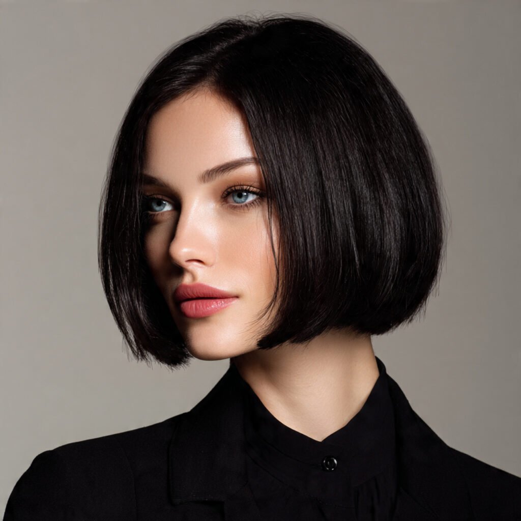 timeless blunt bob haircut with classic shape
