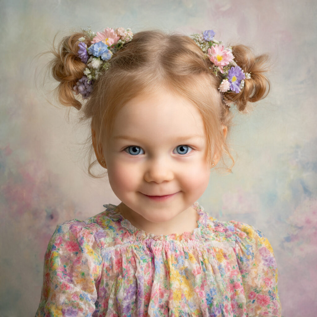 Floral Toddler Hairstyle Idea