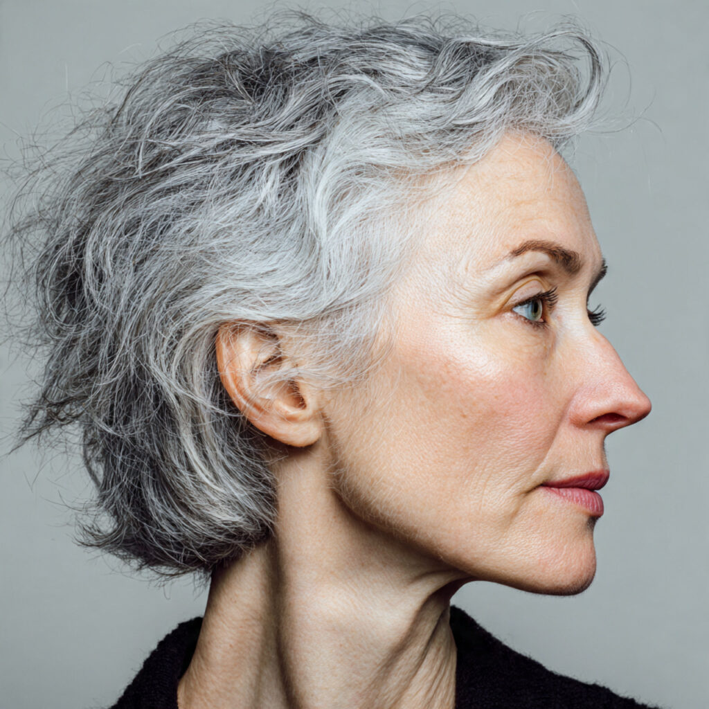 Frosted Gray Hair with Shadow Low Lights Idea