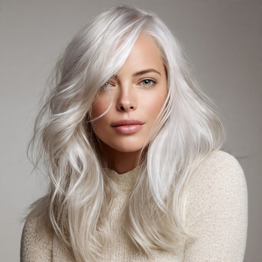 Pearl Gray Hair with Muted Low Light Accents Idea