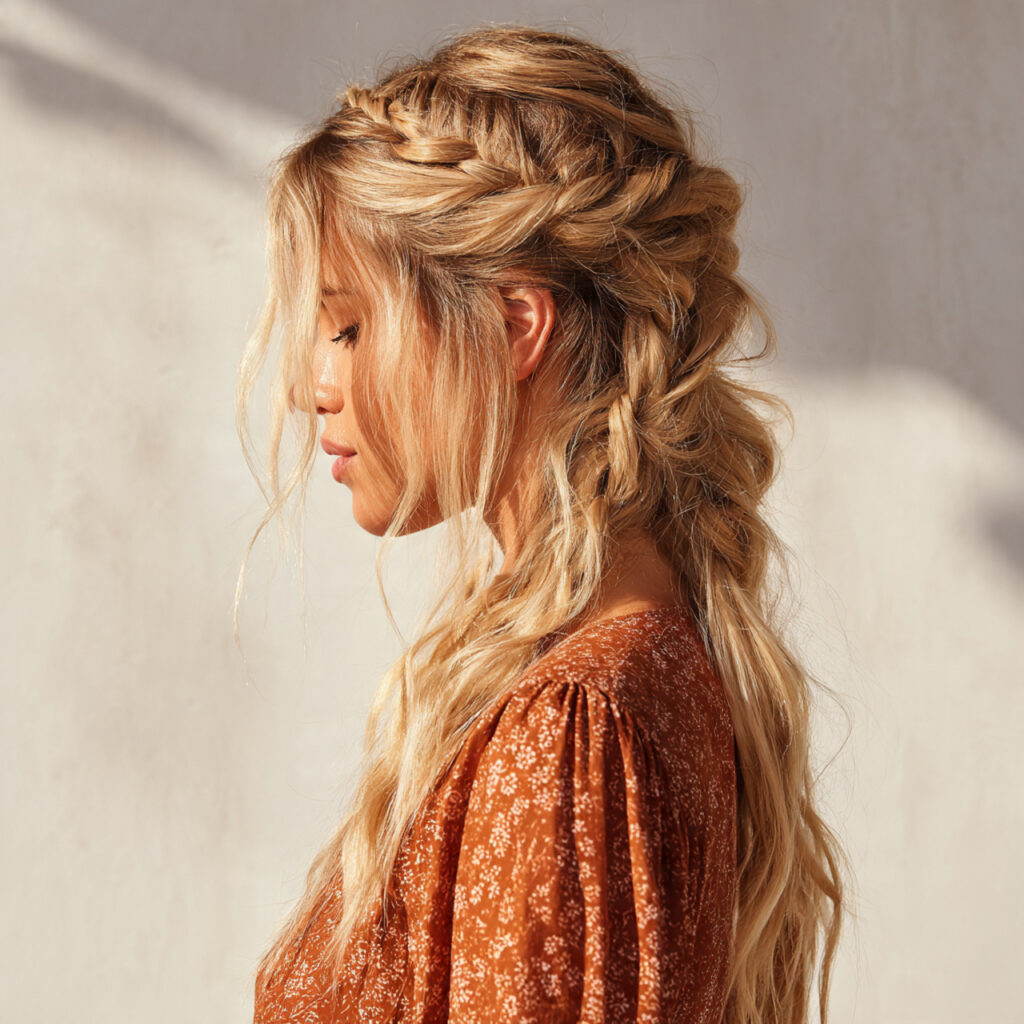 Long Boho Braids with Undone Finish