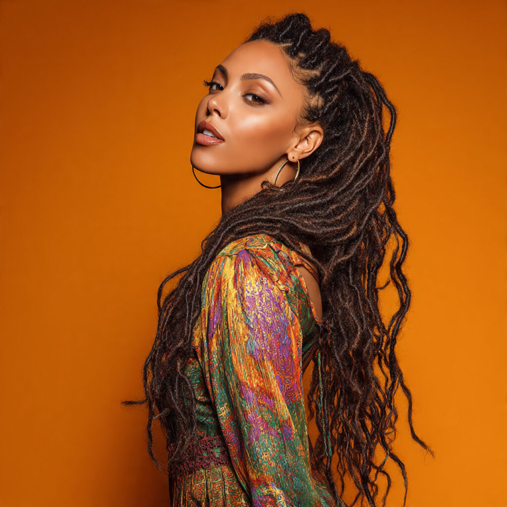 Long Faux Locs Hairstyle Ideas