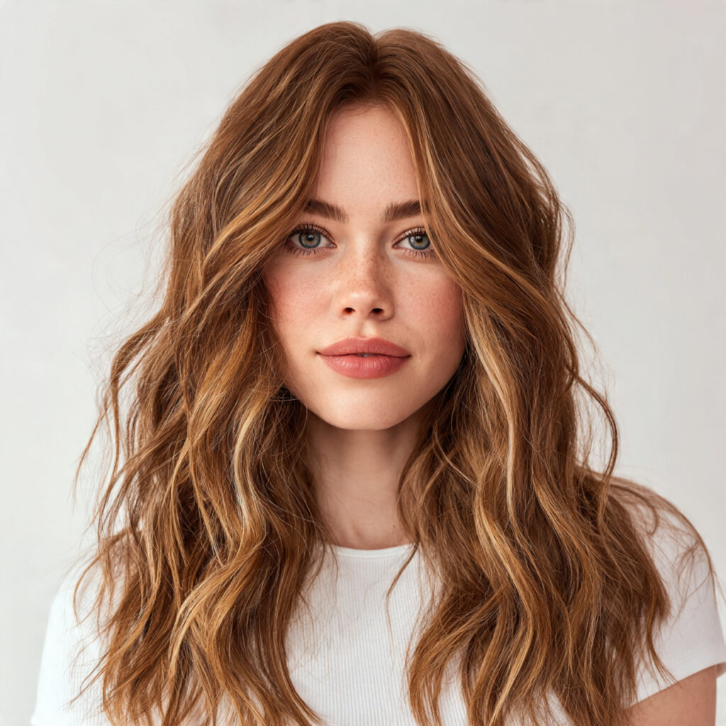 Soft Caramel Balayage on Brown Hair Idea