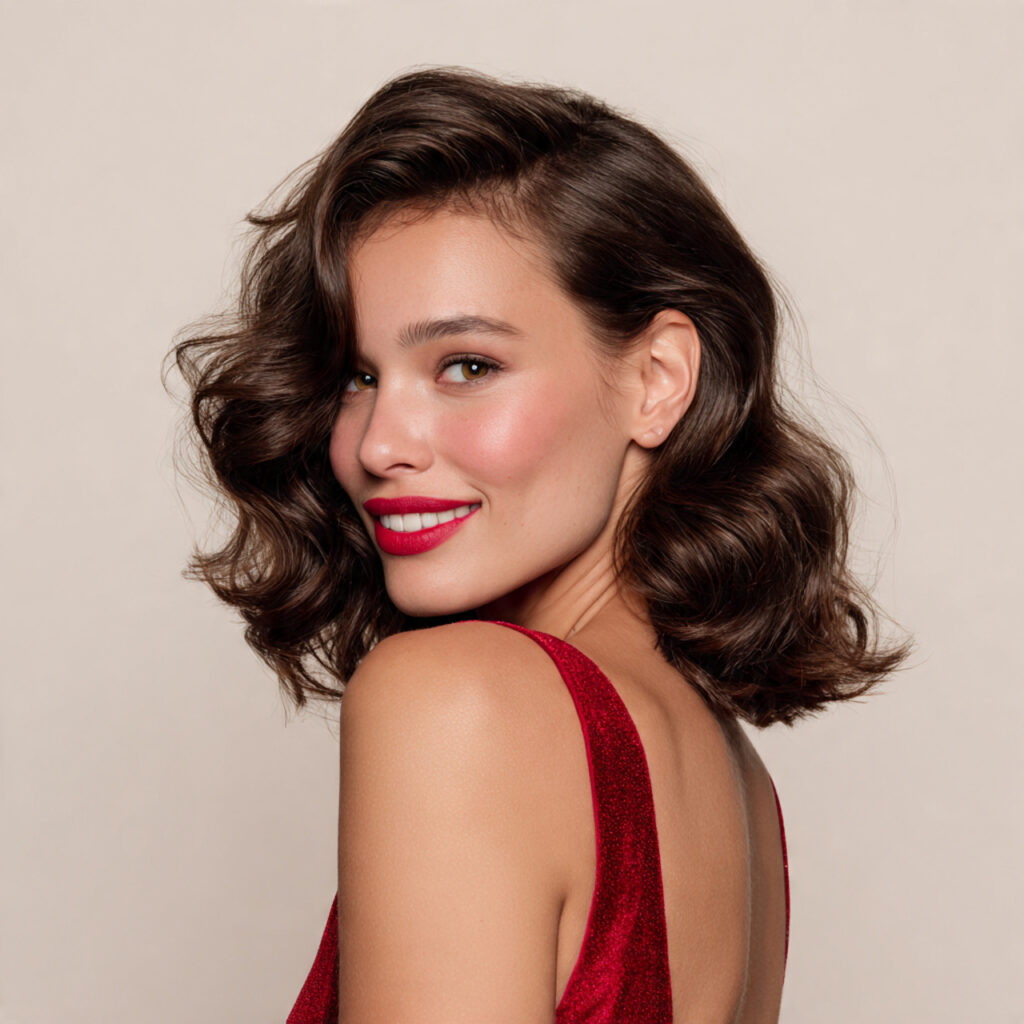 Undone Elegance Wavy Holiday Hairstyle Ideas