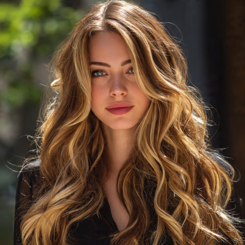 Subtle Beige Blonde Highlights on Brown Hair