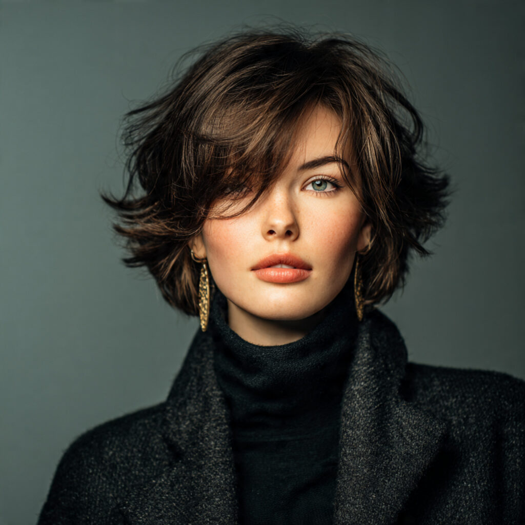 Chic Layered Winter Hair Idea