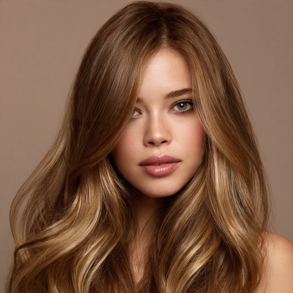 Ashy Blonde Highlights on Brown Hair