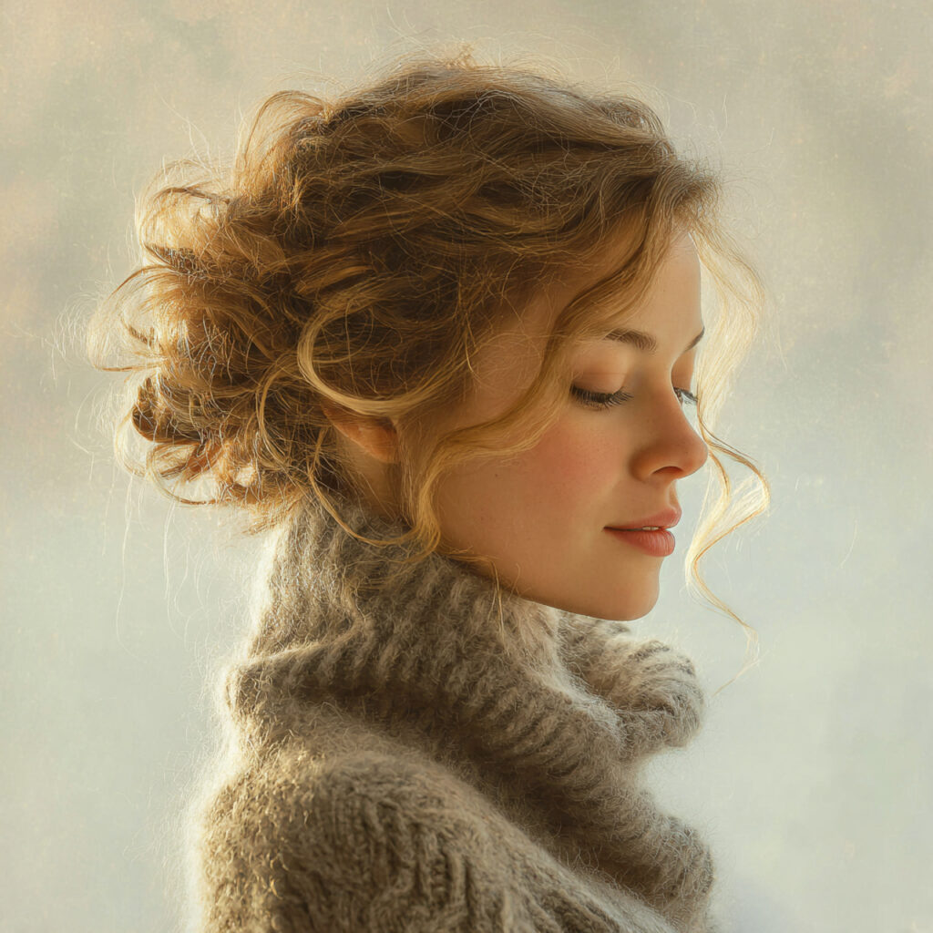 Loose Updo Winter Hair Ideas