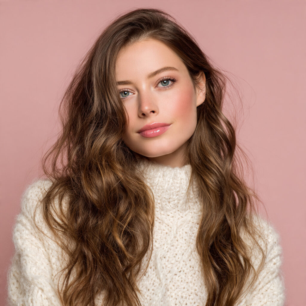 Natural Winter Glow Hair Idea
