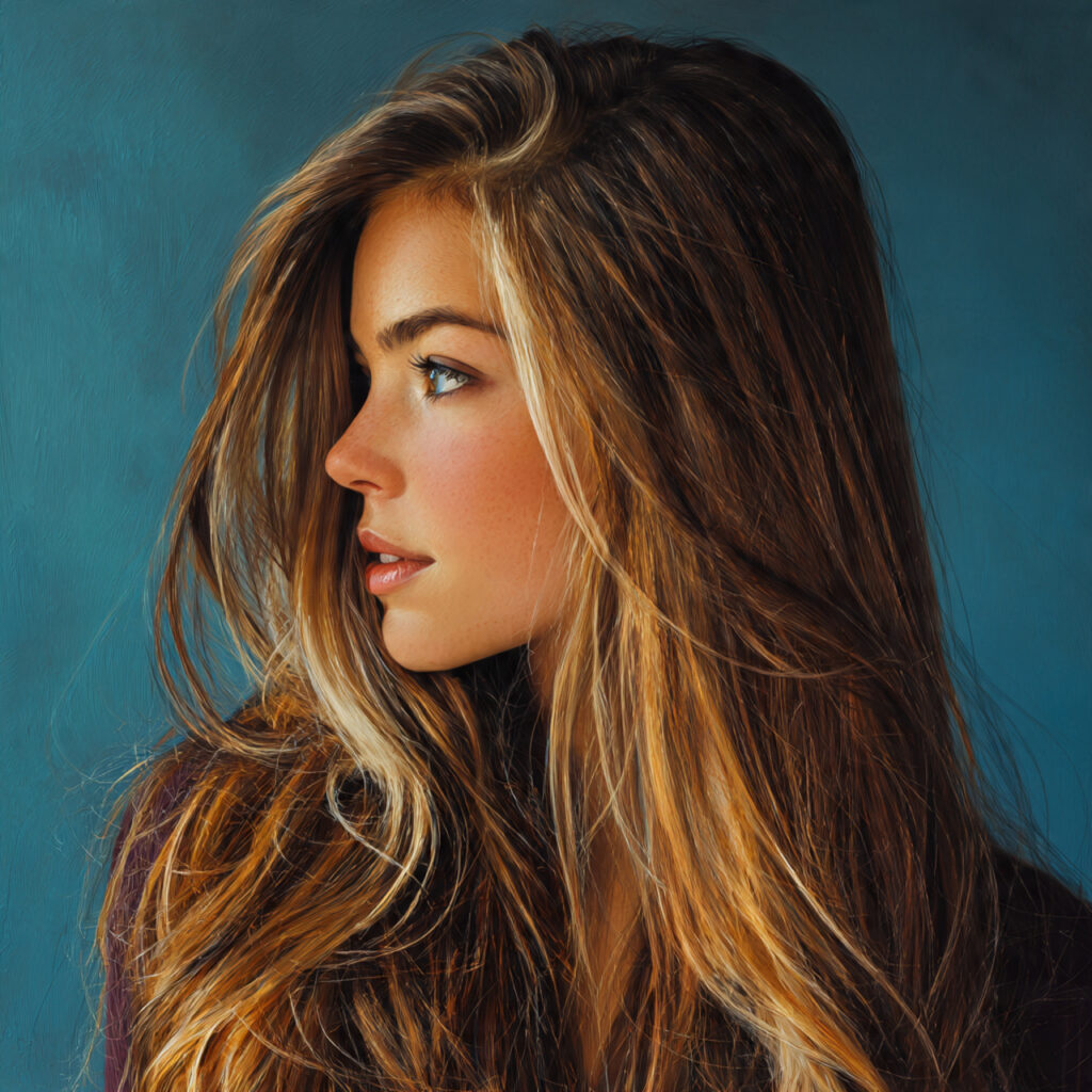 Creamy Blonde Touches on Warm Brown Hair