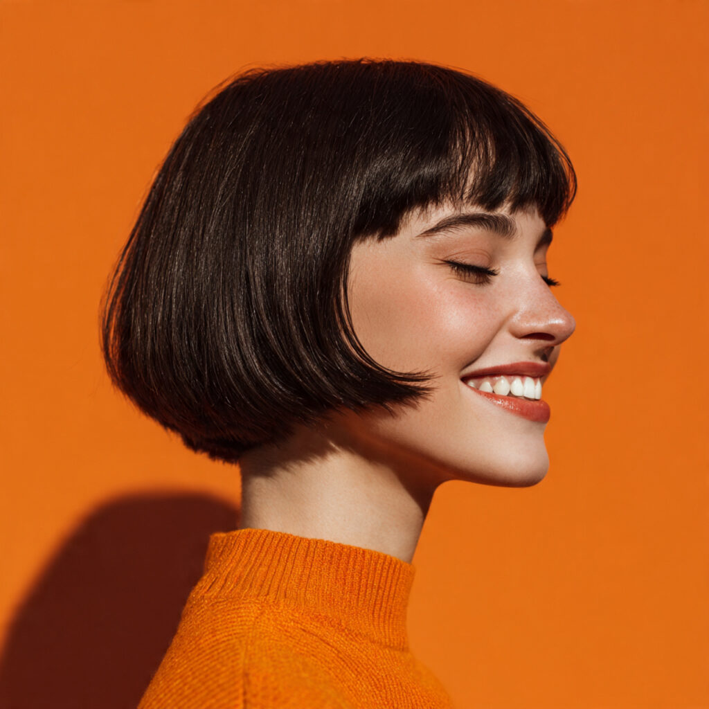 youthful blunt bob haircut with fresh energy