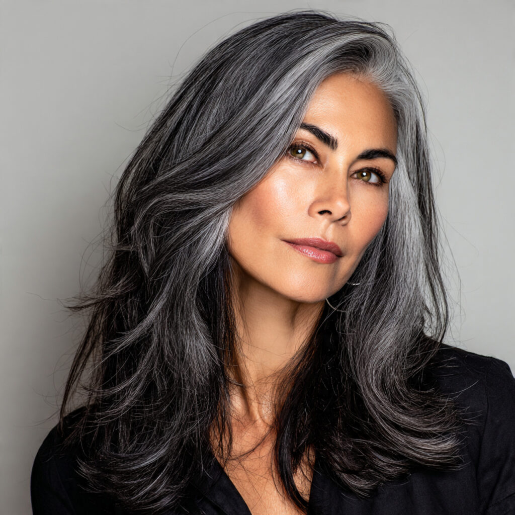 25 Elegant Hair Colors for Gray Hair Ideas for Timeless Beauty 18 Deep Graphite Gray Ideas